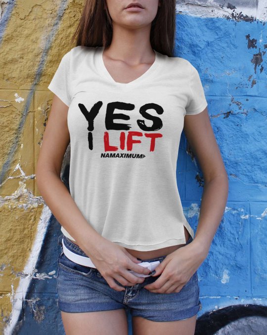 Dámske tričko Yes I Lift – NaMaximum