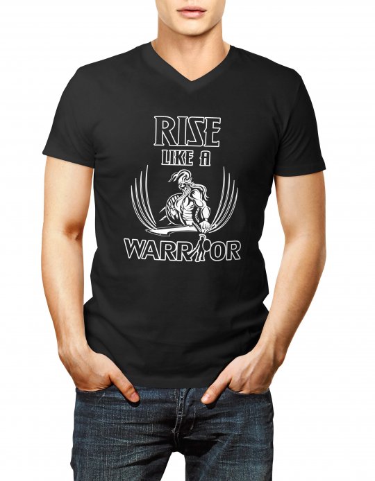 Tričko Rise like a Warrior čiernobiele