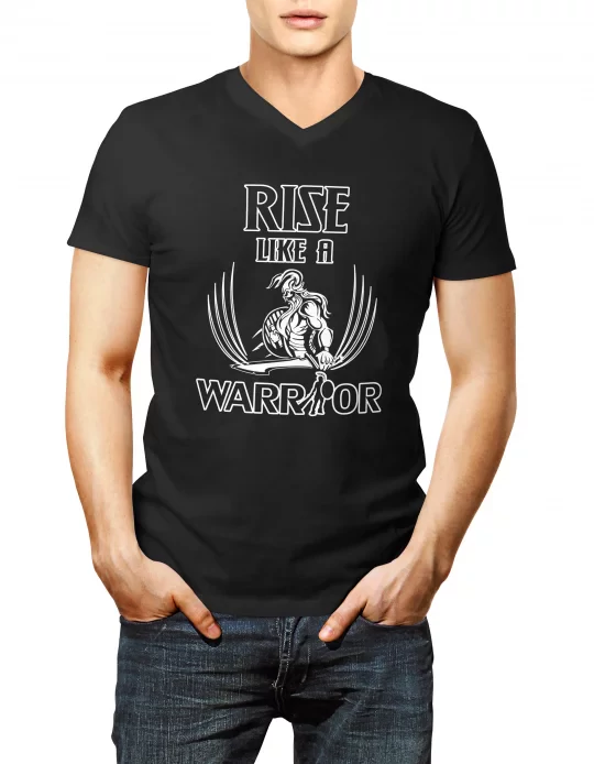 Rise like és Warrior pólók, fekete-fehér