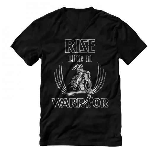 Rise like és Warrior pólók, fekete-fehér