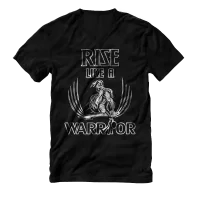 Tričko Rise like a Warrior černobílé