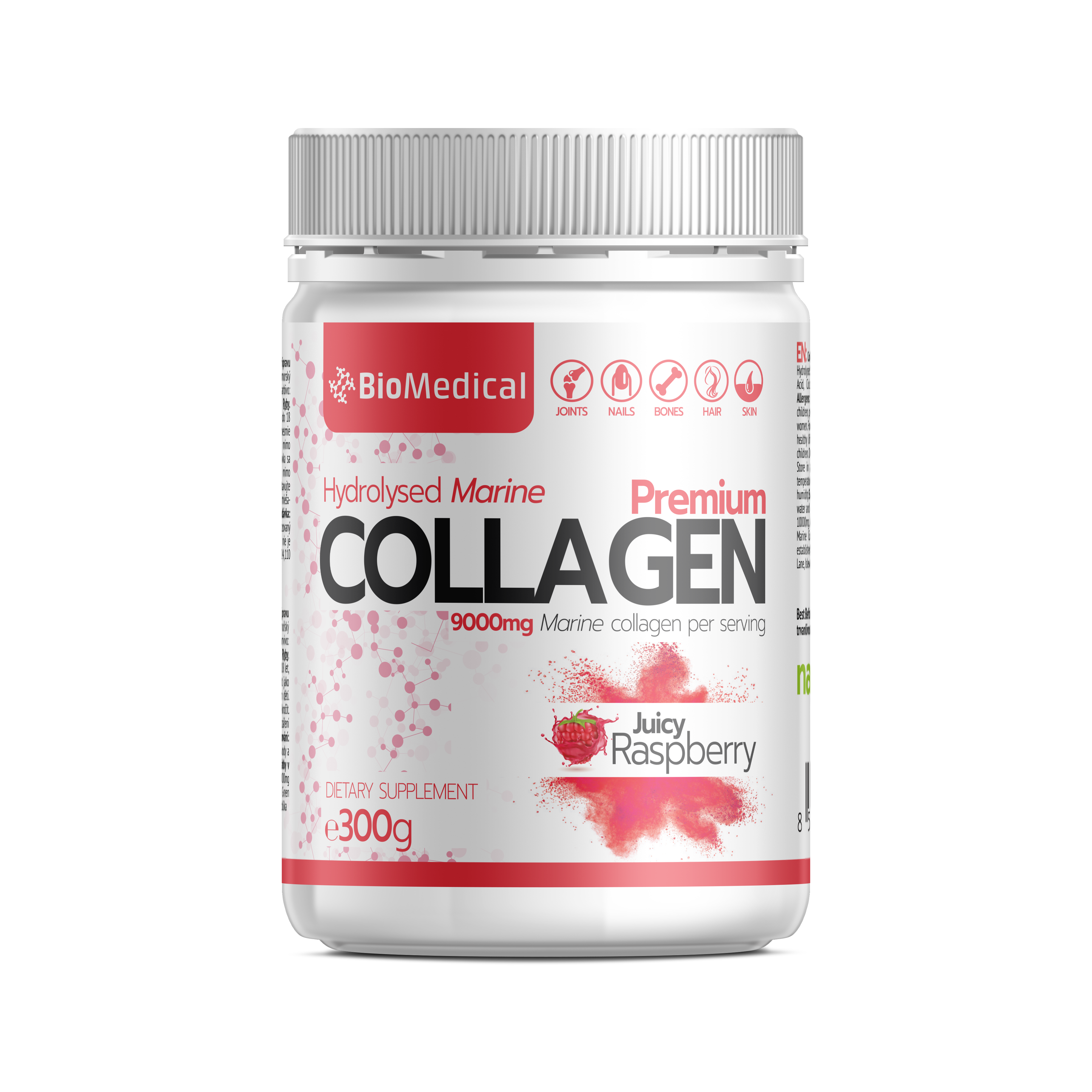 Collagen Premium - hidrolizált tengeri kollagén 300g Juicy Raspberry