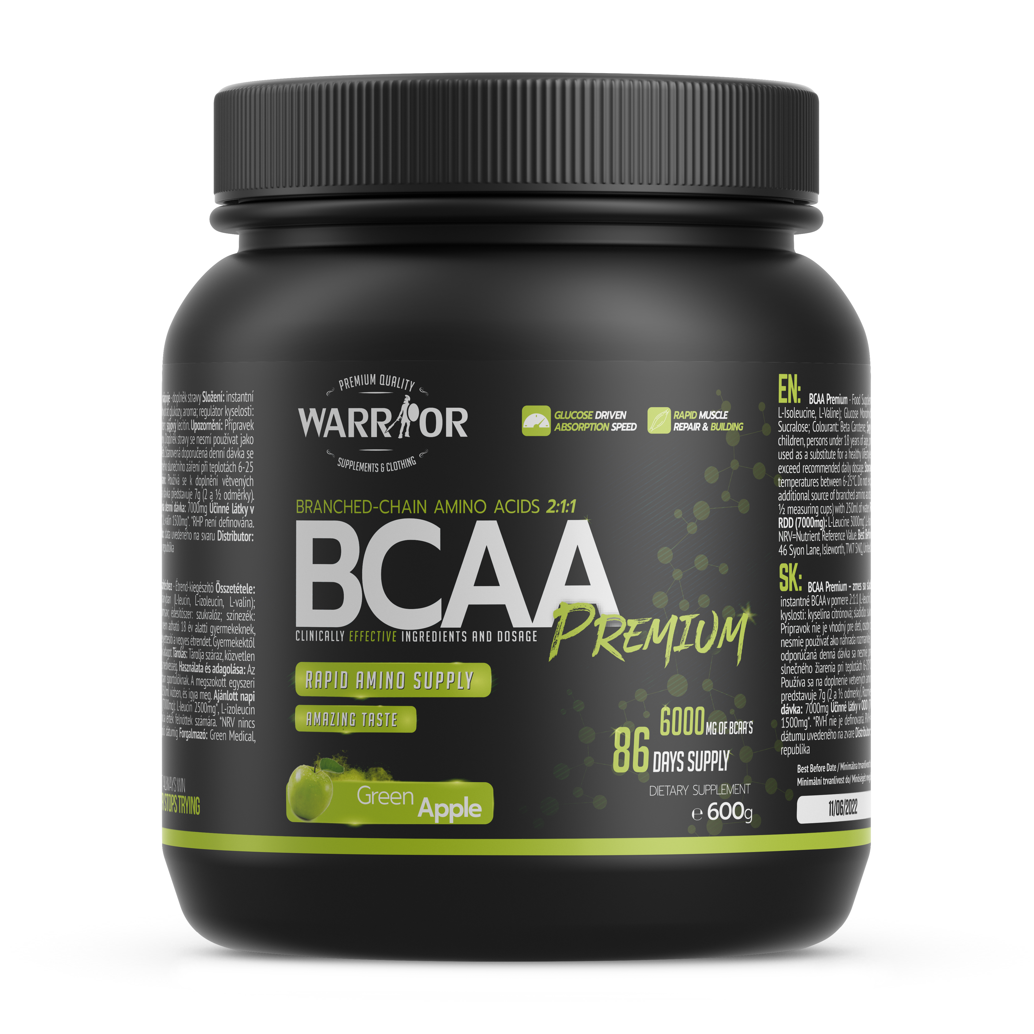 BCAA Instant Premium édesítőszeres 600g Green Apple