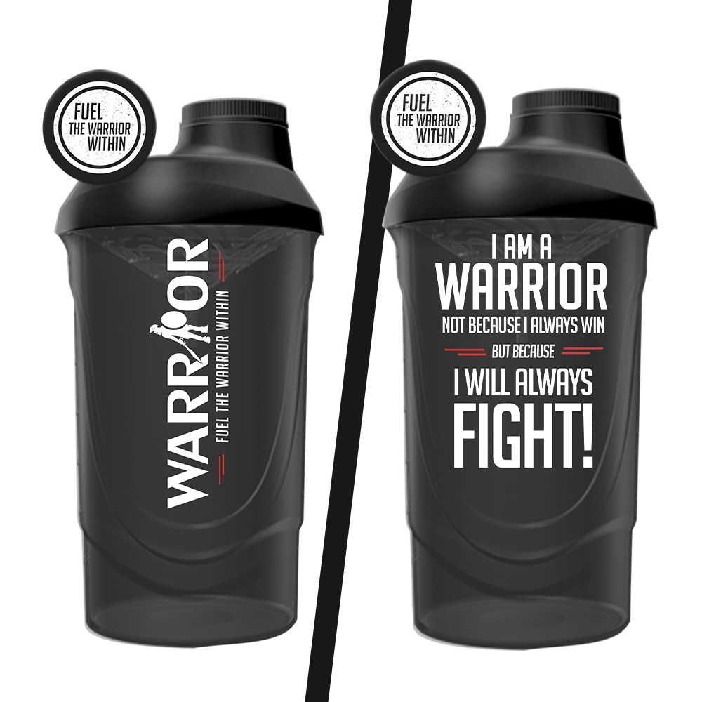 Shaker Warrior 600ml priehľadný 600ml Čierny