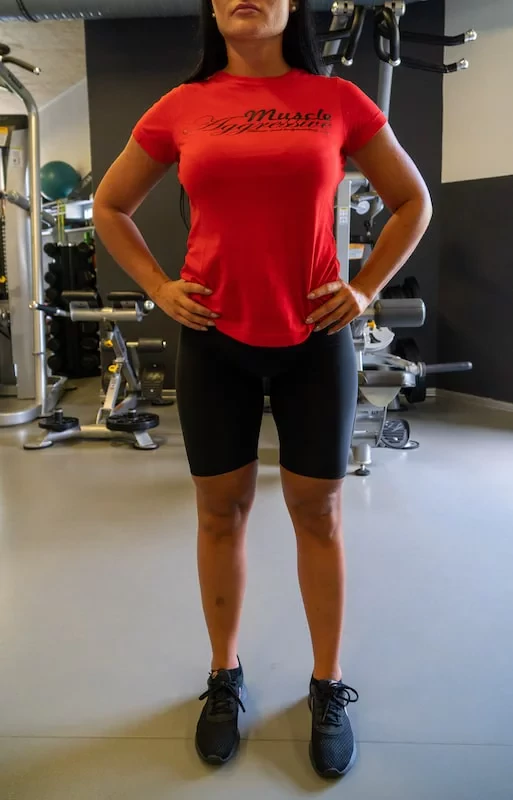 Dámske Fitness tričko – Red logo – Muscle Aggressive