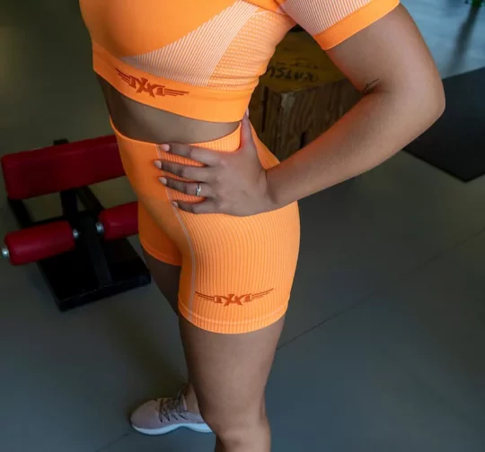 Dámsky Krátky Fitness Set Orange Muscle Aggressive