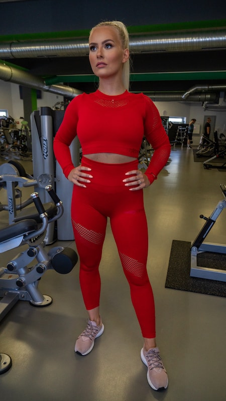 Dámske Fitness Legíny Red Muscle Aggressive L