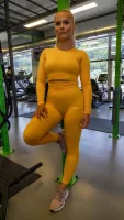 Dámske Fitness Legíny Yellow Muscle Aggressive