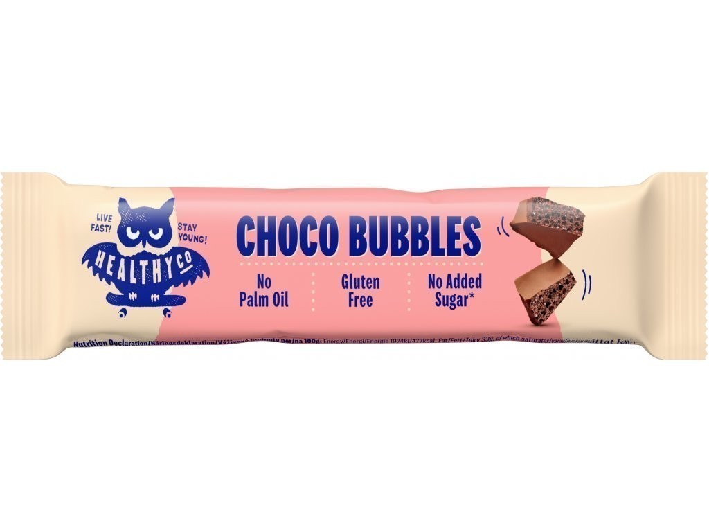 Healthyco - Mléčne čokolády bez cukru BUBBLY MILK CHOCOLATE BAR - bublinková čokoláda